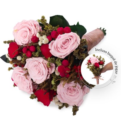 Buquê de Noiva Encantada Cor Rosa Bodas