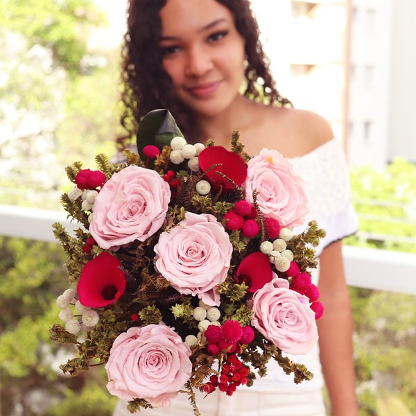 Buquê de Noiva Encantada Cor Rosa Bodas