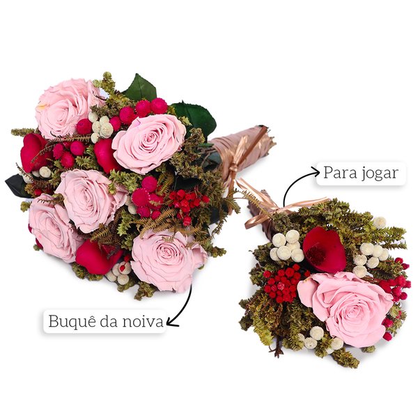 Buquê de Noiva Encantada Cor Rosa Bodas