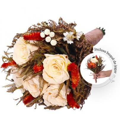 Buquê de Noiva Encantada Champanhe Bodas