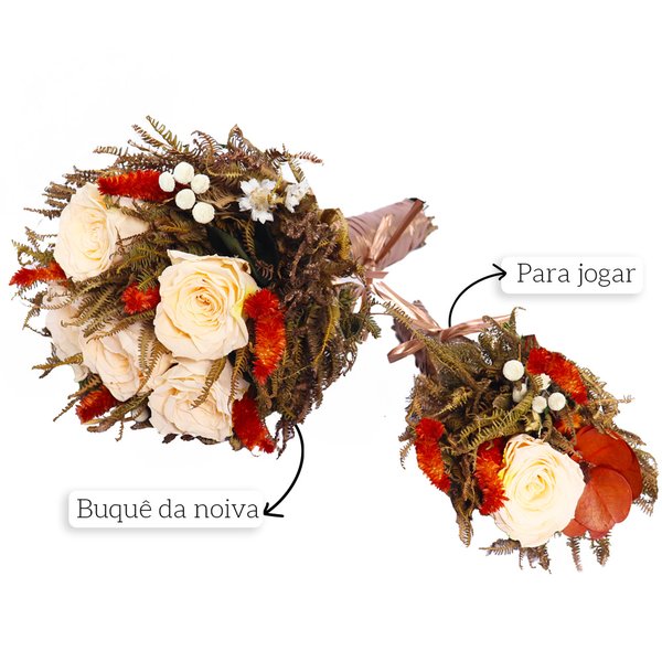 Buquê de Noiva Encantada Champanhe Bodas