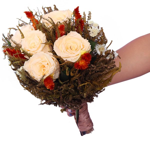 Buquê de Noiva Encantada Champanhe Bodas