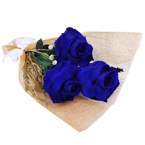 Buquê de Rosas Encantadas Azul Glamour