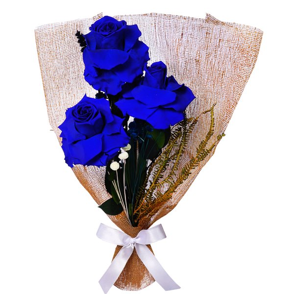 Buquê de Rosas Encantadas Azul Glamour