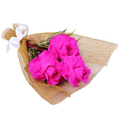 Buquê de Rosas Encantadas Pink Glamour