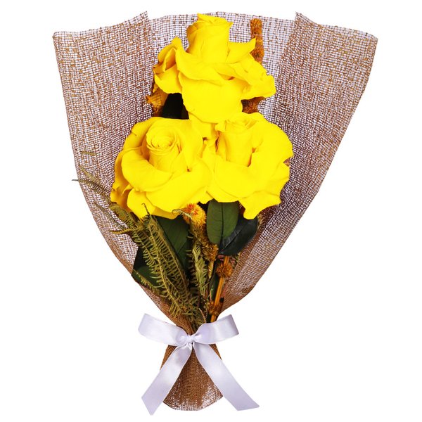 Buquê de Rosas Encantadas Amarelo Glamour