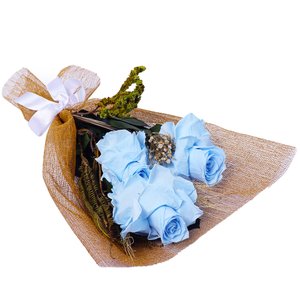 Imagem de Buquê de Rosas Encantadas Azul Claro Glamour