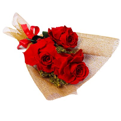 Buquê de Rosas Encantadas Vermelho Glamour