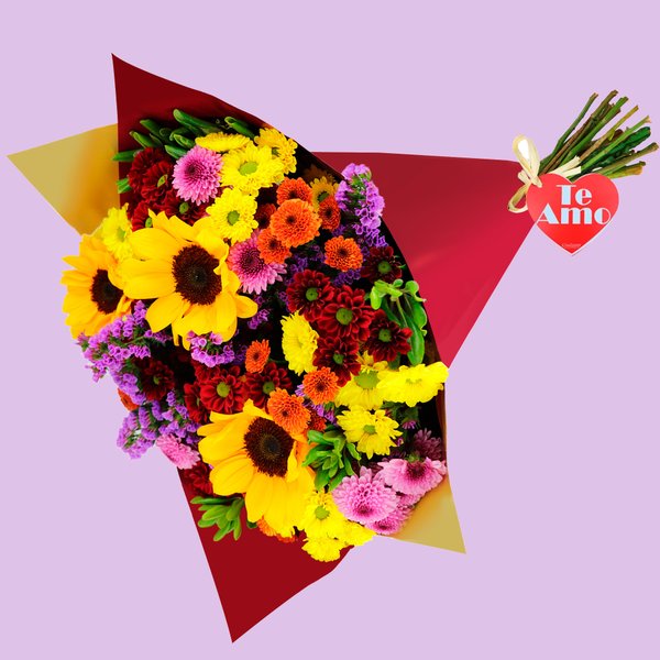 Buquê Mix de Flores Te Amo