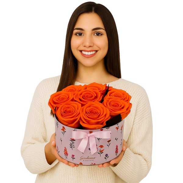 Lindas Rosas Encantadas Laranja no Box
