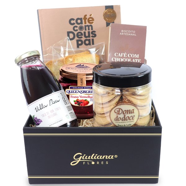 Cesta de Guloseimas com Livro Café com Deus Pai