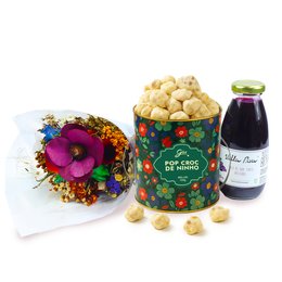 Imagem de Buquê de Flores Secas e Suco Villa Piva e Pipoca Giuliana Flores