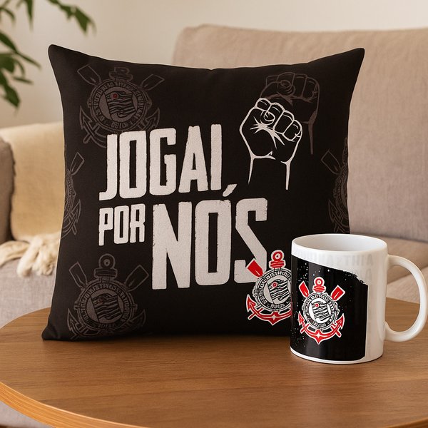 Kit Corinthians Almofada e Caneca
