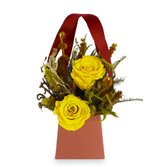 Mini Bag 2 Rosas Encantadas Amarelas e Flores Secas
