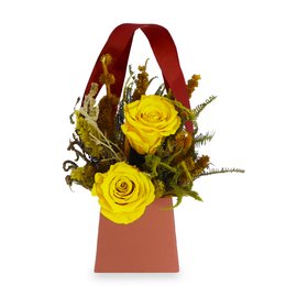 Imagem de Mini Bag 2 Rosas Encantadas Amarelas e Flores Secas