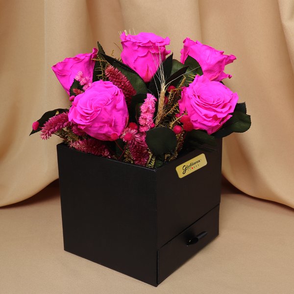 Box Surpresa 5 Rosas Encantadas Pink