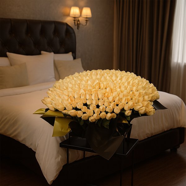 Mega Buquê de 500 Rosas Champanhe