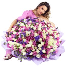 Imagem de Mega Buquê de 500 Rosas Mesclada