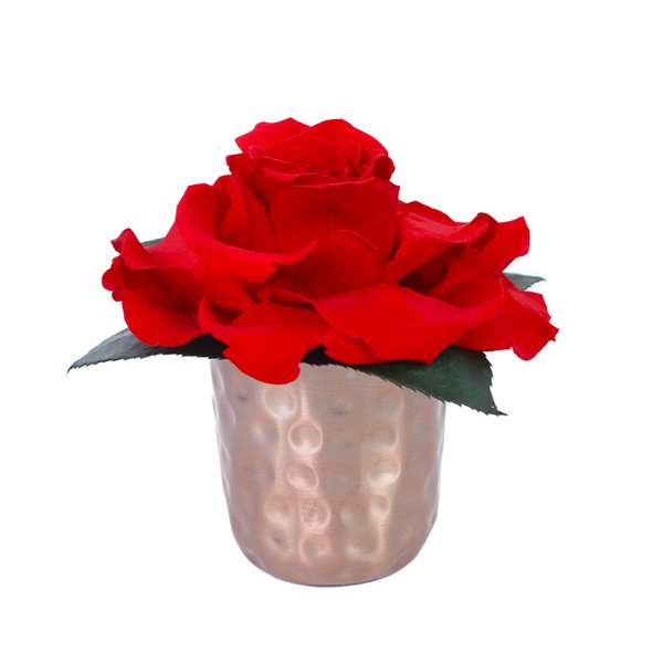 Mini Vaso Com Rosa Encantada Vermelha