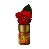 Mini Vaso Florido com  Rosa Encantada Vermelha