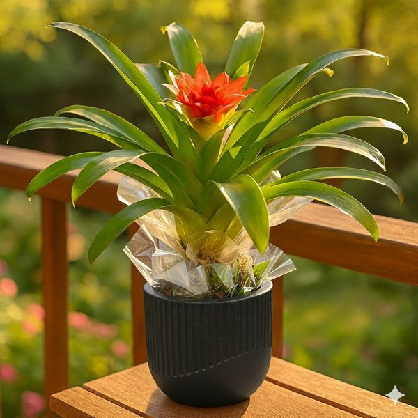 Bromélia Plantada no Vaso Clássico