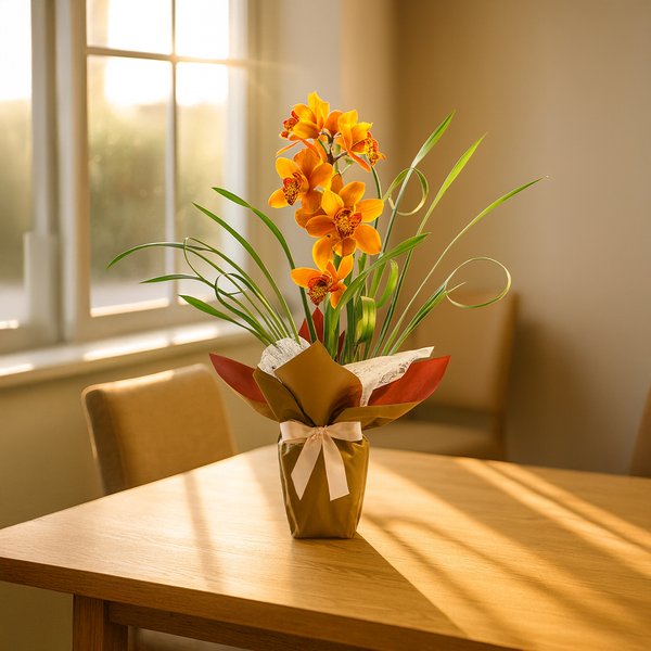 Orquídea Cymbidium Laranja