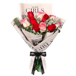 Imagem de Buquê de Rosas Vermelhas e Cor de Rosa - Amor no Jornal