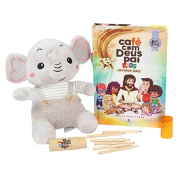 Imagem de Pelúcia Elefante e Café com Deus Pai Kids