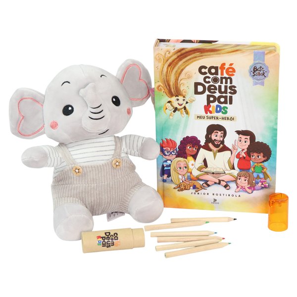 Pelúcia Elefante e Café com Deus Pai Kids