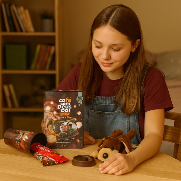 Cachorro Dengoso com Chocolates e Café com Deus Pai Teens