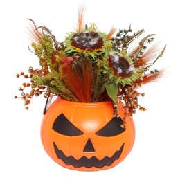 Imagem de Arranjo de Halloween Flores na Abóbora