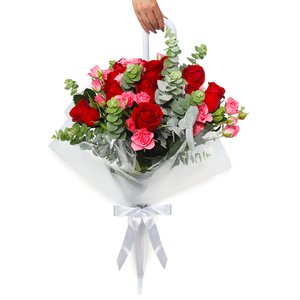 Imagem de Buquê de Rosa Vermelha e Mini Spray - Chuva de Flores