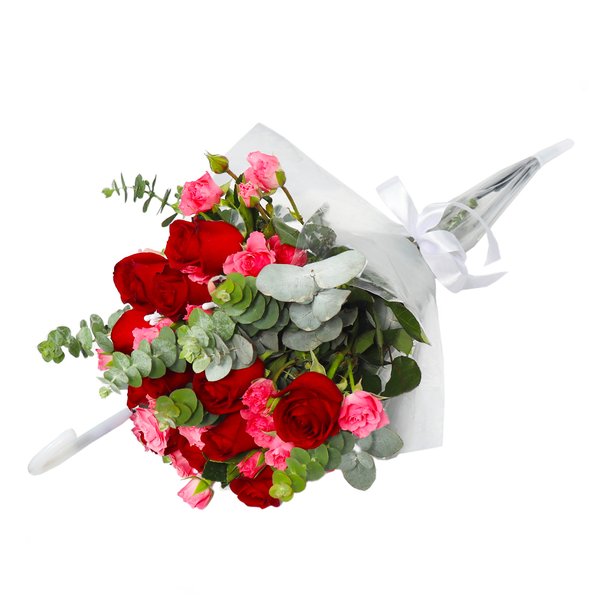 Buquê de Rosa Vermelha e Mini Spray - Chuva de Flores