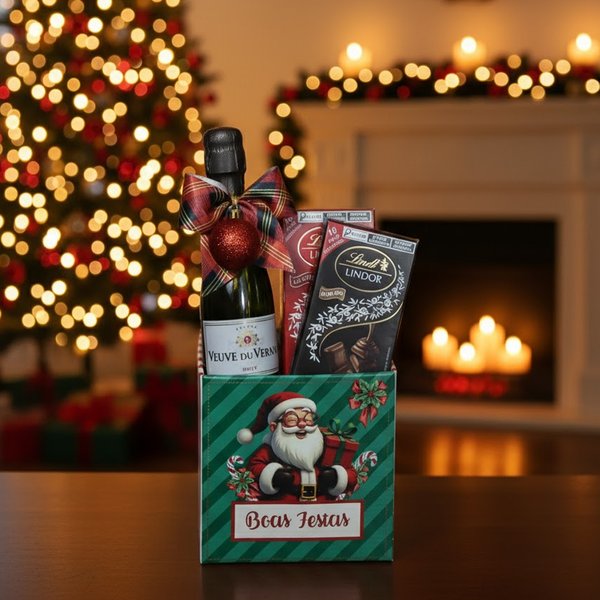 Kit Boas Festas com Espumante e Chocolates Lindt