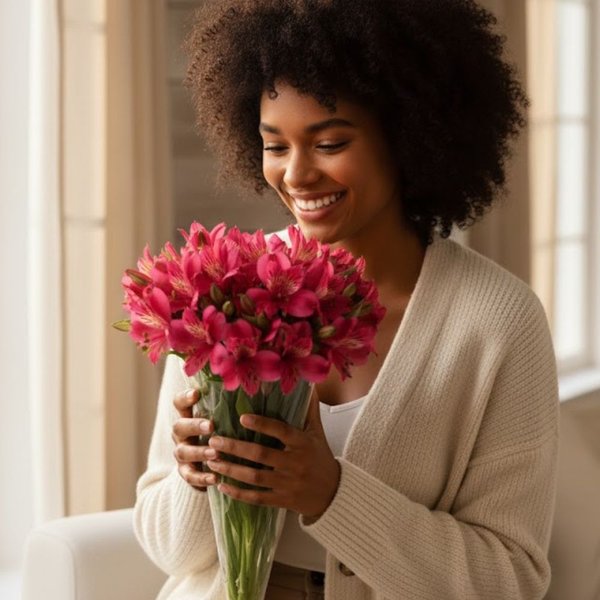Buquê de Astromélias Pink com 10 Unidades