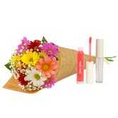 Buquê Partitura Flores do Campo e Kit Hidra Lábios Boca Rosa