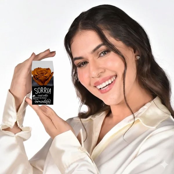 Rosa Encantada Cor Chocolate na Caixinha