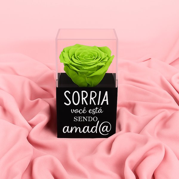 Rosa Encantada Verde na Caixinha