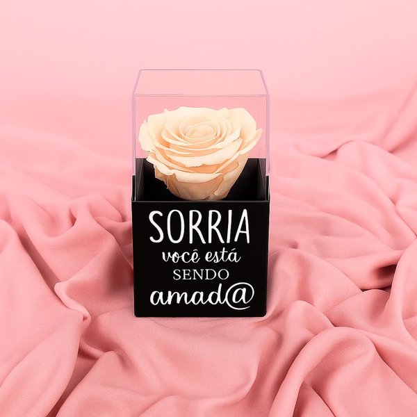 Rosa Encantada Champanhe na Caixinha