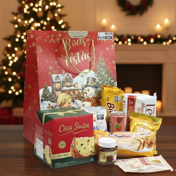 Kit de Natal Boas Festas na Sacola Vermelha