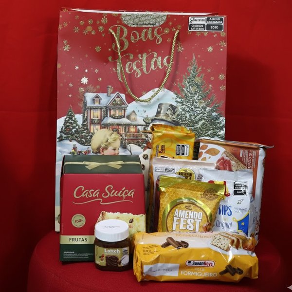Kit de Natal Boas Festas na Sacola Vermelha