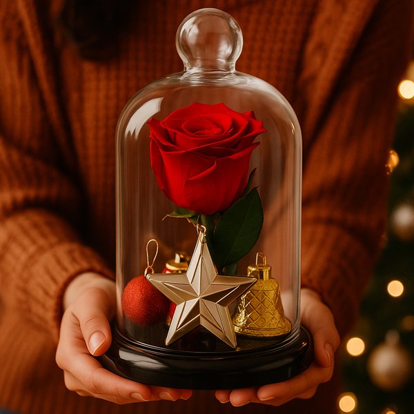 Mini Rosa Encantada Vermelha - Magia de Natal
