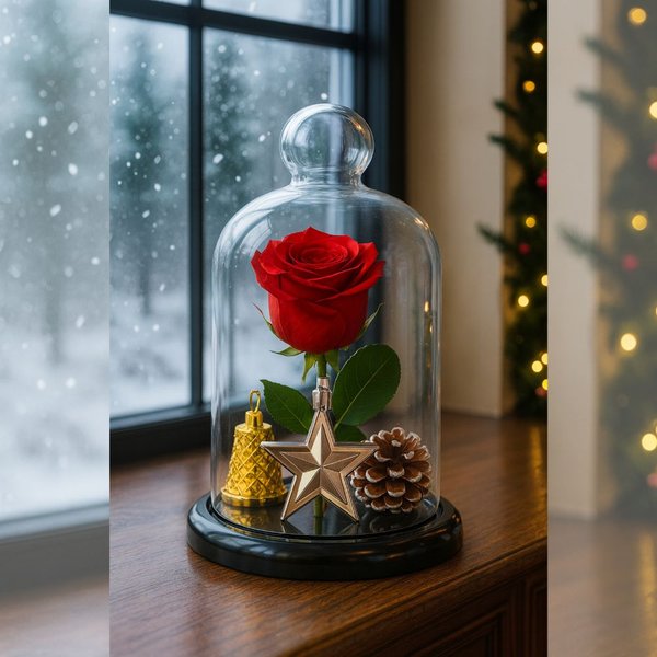 Mini Rosa Encantada Vermelha - Desejos de Natal