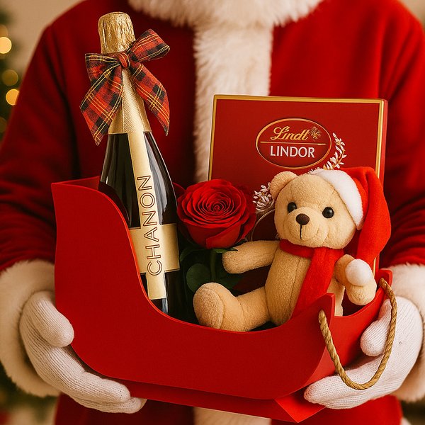 Kit Trenó de Natal com Bela Rosa Encantada