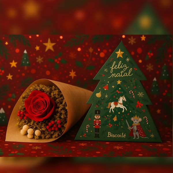 Buquê Partitura de Flores Secas e Árvore Speculoos Biscoitê