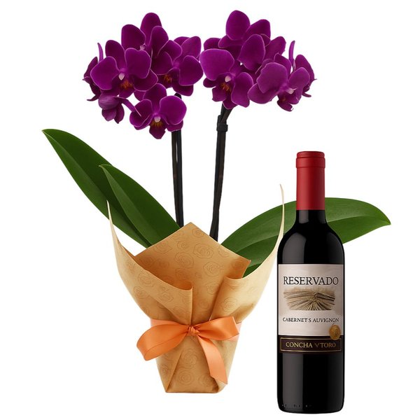 Mini Orquídea Rara Lilás e Vinho Reservado 750ml