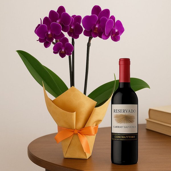 Mini Orquídea Rara Lilás e Vinho Reservado 750ml