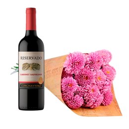 Imagem de Buquê Partitura de Pinóquio Lilás e Vinho Reservado 750ml