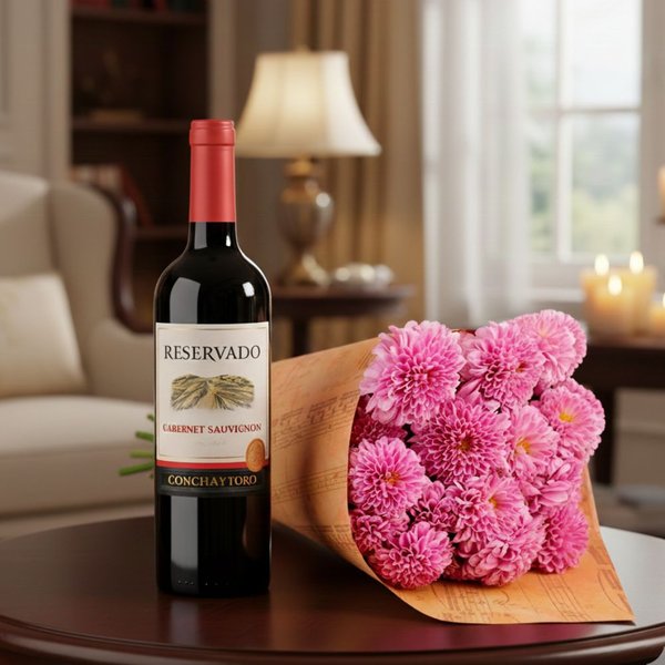 Buquê Partitura de Pinóquio Lilás e Vinho Reservado 750ml