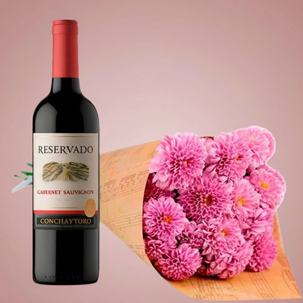 Buquê Partitura de Pinóquio Lilás e Vinho Reservado 750ml